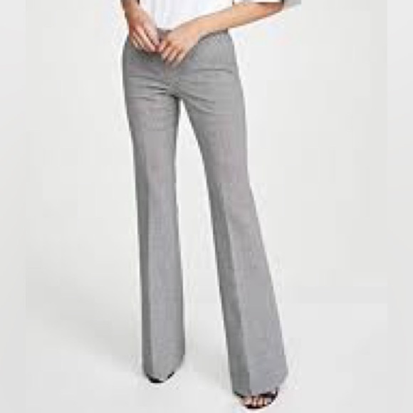 Theory Demitria 4 Hounds Portland Wool Blend Wide Leg Pants in Black Multi - 2 - Picture 1 of 7